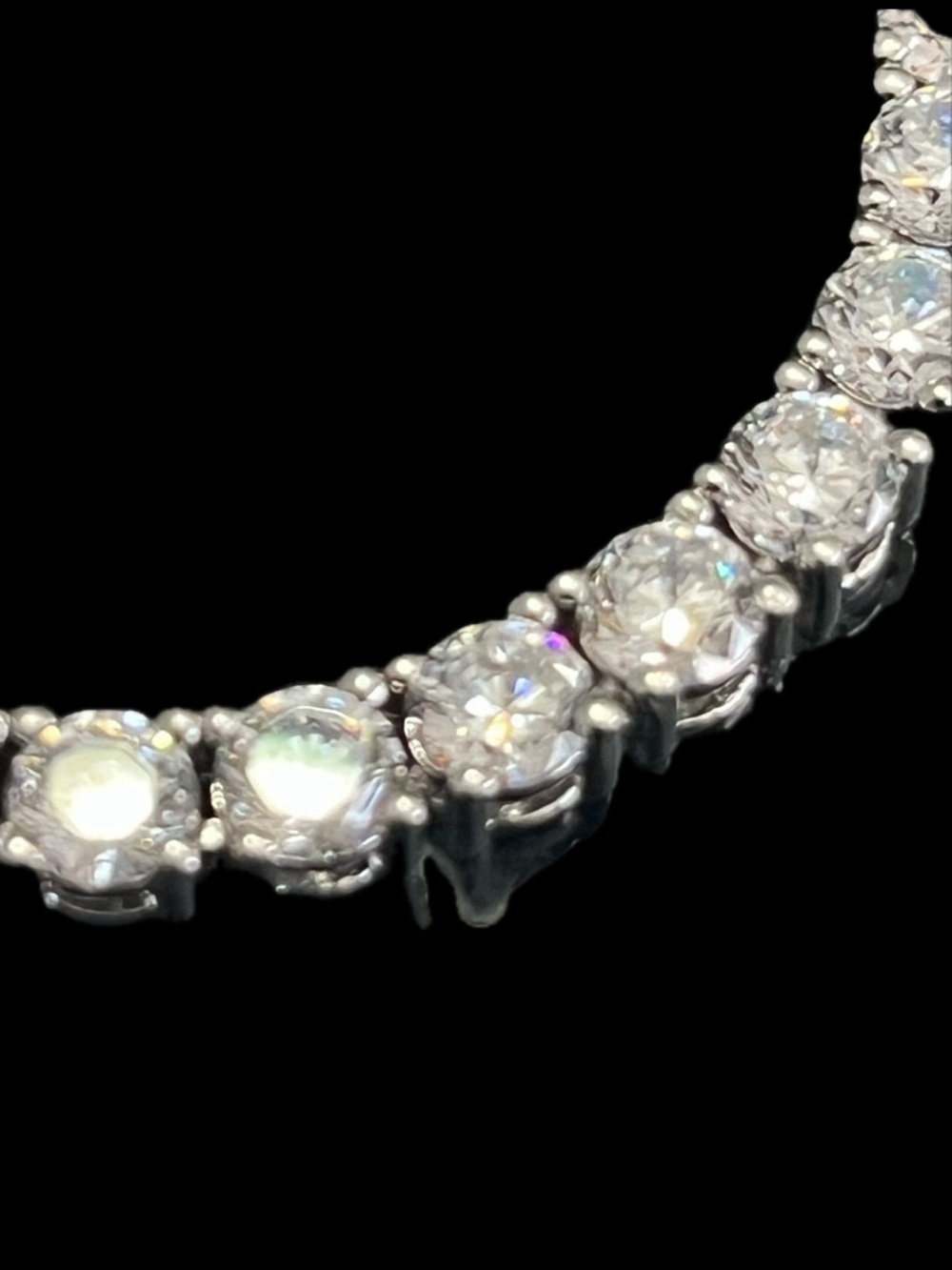 4mm 20ct Round brilliant cut Non Graduated Cz Diamond Tennis statement Necklace